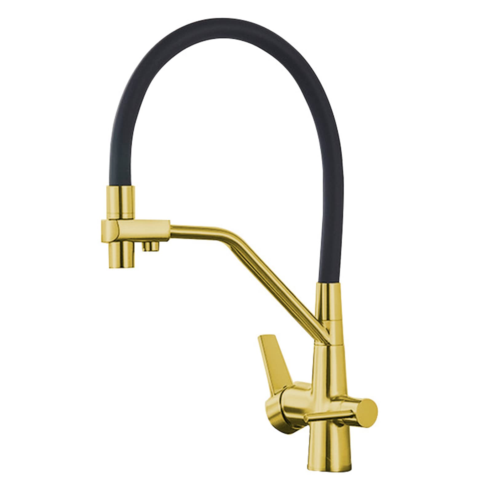 Grifos de Cocina con Salida de Agua Potable filtrada, Grifo de Cocina abatible Giratorio de 360°, Mezclador de Cocina de latón Macizo de Agua fría y Caliente