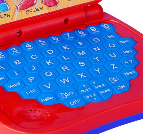 Image of Spiderman Educational Laptop for Kids - Interactive Alphabet & Number Learning Toy with Music & Sound, Early Development Preschool Computer, Safe & Non-Toxic Learning Tool for Ages 3+