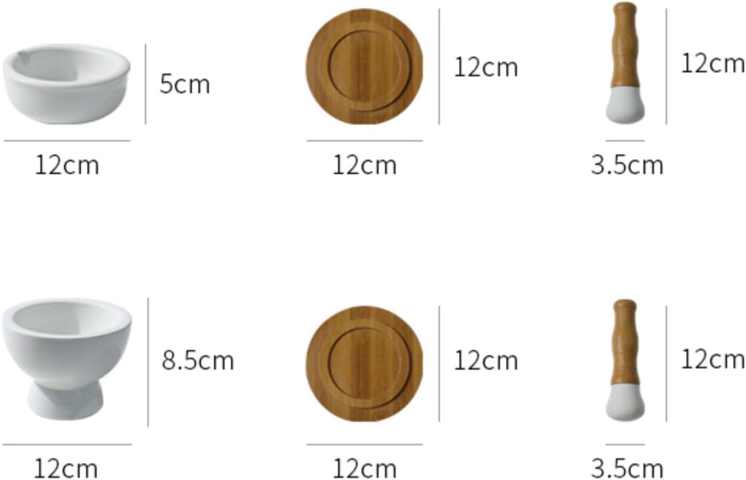 Ceramics Set Solid Stone Grinder with Wooden Pallet