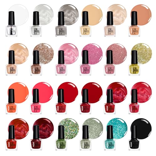 Beauty4Britain Juego de 24 esmaltes de uñas 24 colores pastel perlados brillantes clásicos de moda Hecho en la UE (Set А, 24 Colours)