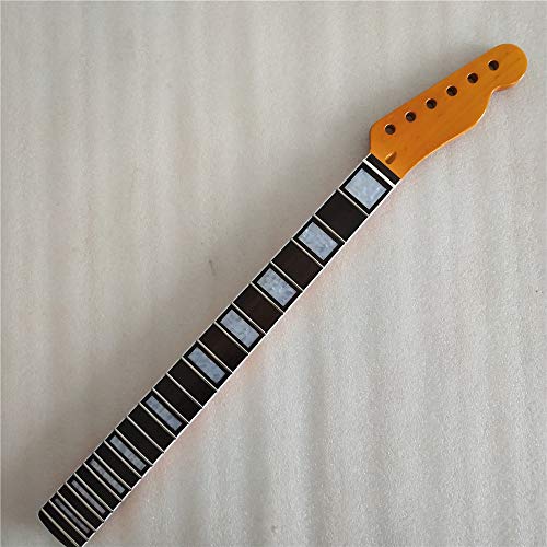 Maple 22 Frets guitar neck Replacement rosewood Fingerboard for TELE style yellow gloss