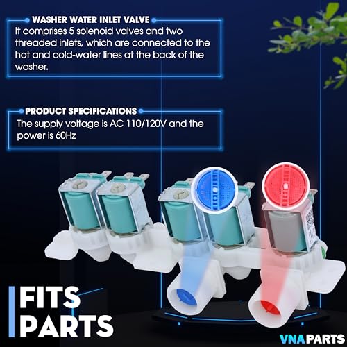 Image of DC97-15459G Water Inlet Valve For Samsung WA456DRHDSU AA WA456DRHDWR AA
