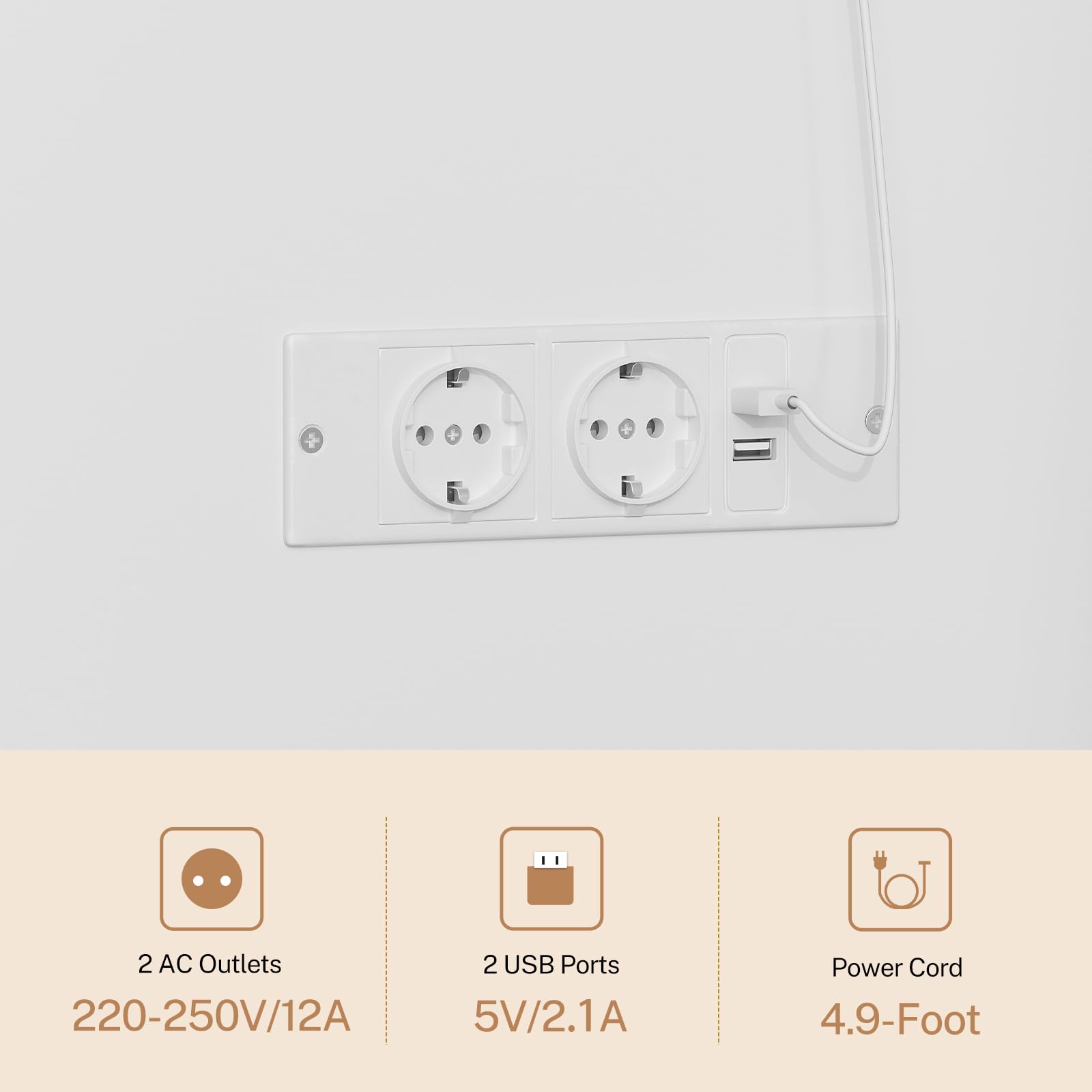 TEENFON Tocador de Maquillaje con Espejo LED y Luz RGB, Luminosidad Ajustable, 3 Cajones, 4 Puertas, 5 Ganchos para Joyas y Toma de Corriente, Moderno, Dormitorio, Blanco
