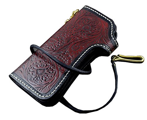 Dragon Vintage Biker Tooled Carved Tatto Leather Bifold Long Chain Wallet Purse #TOP4