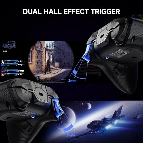 ECHTPower PC Controller-Dual TMR Hall Effect Joysticks Anti-Drift & Triggers 1000Hz Polling RGB Lighting, Programmable Buttons for PC/Switch/Switch 2/iOS/Android-Wired & Wireless with Charging Dock - Image 4