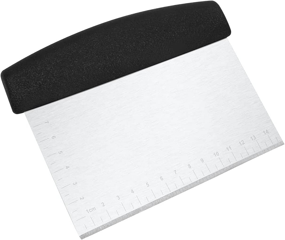 1 PCS Bench Scraper Baking, 6 Inch Grips Dough Scraper Chopper, Dough Cutter Food Scraper Tool, Multi-Purpose Kitchen Cooking Pastry Scraper Knife Scale, Stainless Steel (Black), Standard