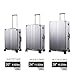 TRAVELKING All Aluminum Carry On Luggage Zipperless Hard Shell Luggage Case with TSA Lock Spinner Alloy Metal Suitcase (Silver, 20