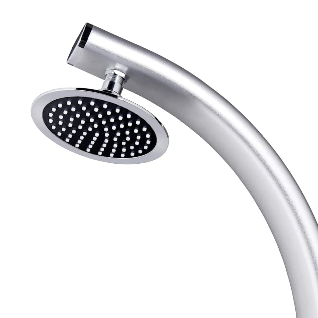 Doccia da giardino in alluminio, altezza 215 cm, con soffione e doccetta per giardino, piscina, vasca idromassaggio, accessorio per esterni, terrazza, uso estivo, resistente alle