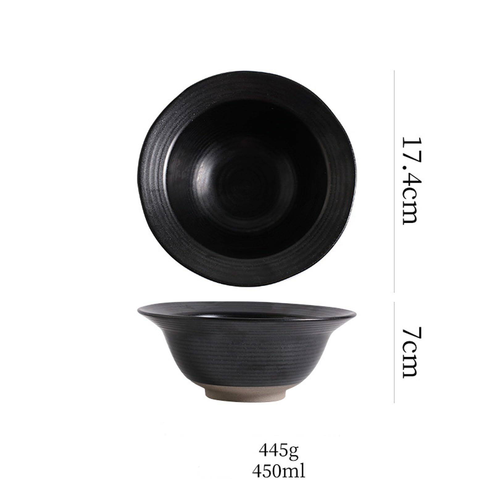Japanisches Ramenschüssel-Set aus Keramik, 4 Stück, 450 ml, mikrowellengeeignet, kreatives Geschenk für Obst, Salat, Gemüse, Nudeln, Retro-Suppen- und Müslischalen