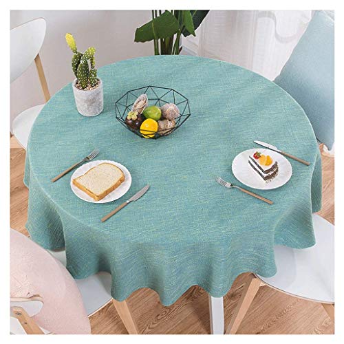 Nappe ronde en coton et lin fraîche pour table basse de salon - 2