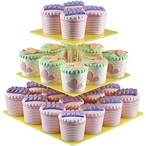 3 Tier Cupcake Stand, Tiered Acrylic Cupcake Stand for Birthday Parties, Cupcake Tier Stand Tower for Display Cakes and Cupcake s on Wedding,Parties,Christmas 36 24