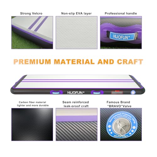 Image of Premium Air Mat Tumble Track Inflatable Gymnastics Tumbling Mat 6.6ft 10ft 13ft 16ft 20ft 23ft 26ft Training Mats 4 /8 inches Thick 3.3ft /6.6ft Wide for Kids Home /Training /Yoga with Pump