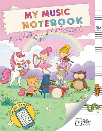 Music Notebook Kids - Wide Staff: 130 Page Music Writing Notebook for Kids with Online Games: 6 Staves per Page | Blank Sheet Music Notebook | Wide Staff Manuscript Paper | 8.5 x 11 inches image 2