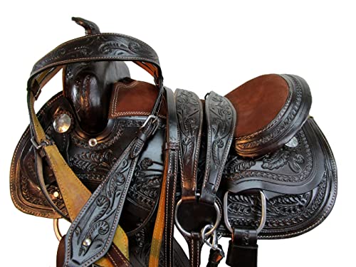 Youth Cowgirl Barrel Racing 10 12 13 Kids Child Pony Saddle Leather TACK Set (12 in)