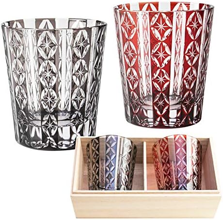 Amazon 切子グラス ペアセット 桐箱入り 七宝 ギフトbox入り ギフトセット ペアグラス おしゃれ 食洗機対応 結婚祝い プレゼント ギフト セット 引き出物 両親 グラス タンブラー オンライン通販