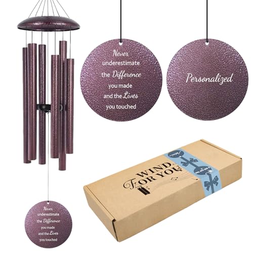 Image of ASTARIN Custom Retirement 36 inch Wind Chimes for Women Man 2024, Happy Retirement Gift Going Away Farewell Gifts for Teacher Coworkers Mom Dad Nurse Boss, Personalized Wind Chime Retiree Gift Ideas