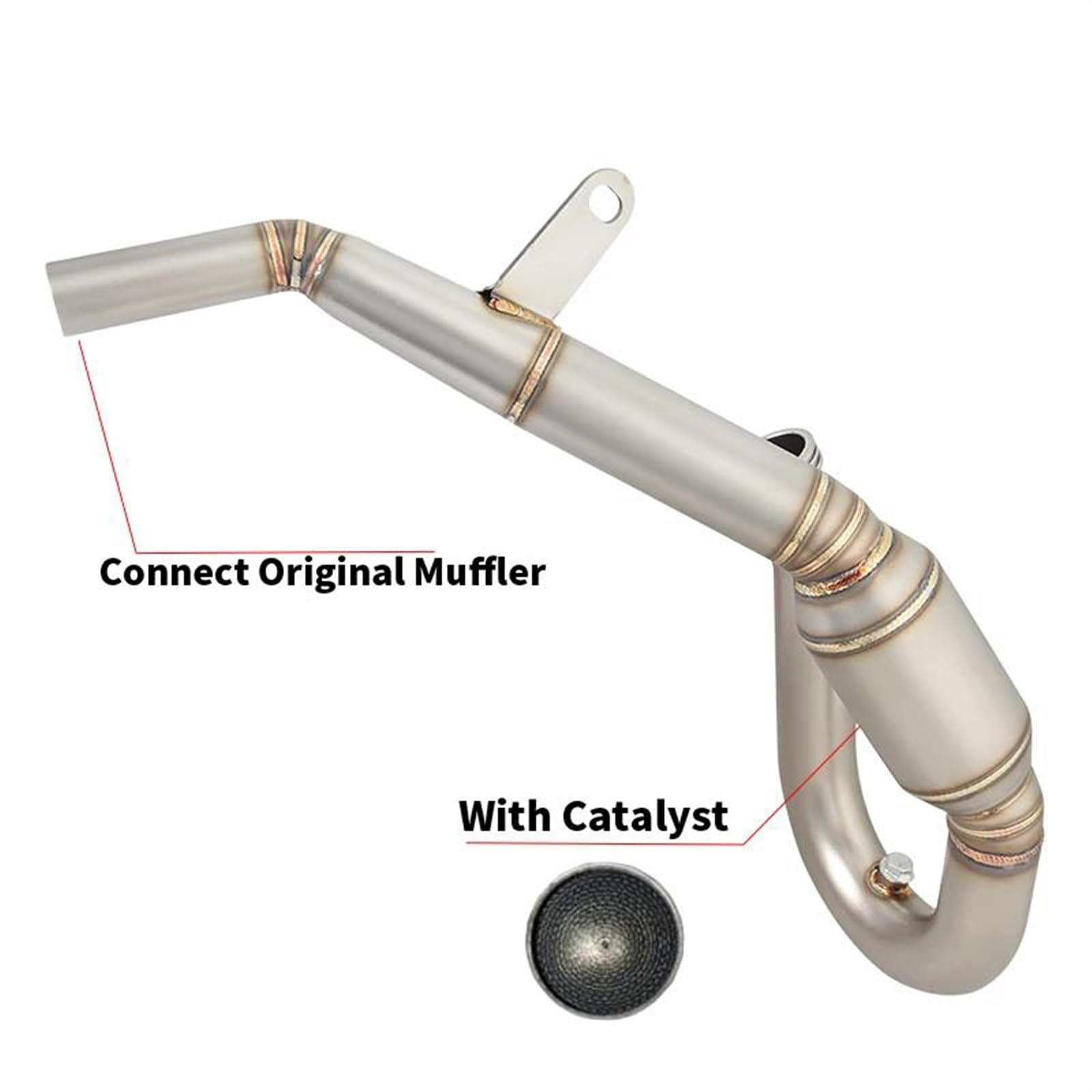 Tubo di Collegamento Anteriore per Scarico Moto con Catalizzatore per Silenziatore di Collegamento per HUSQVARNATC 250 2017-2018