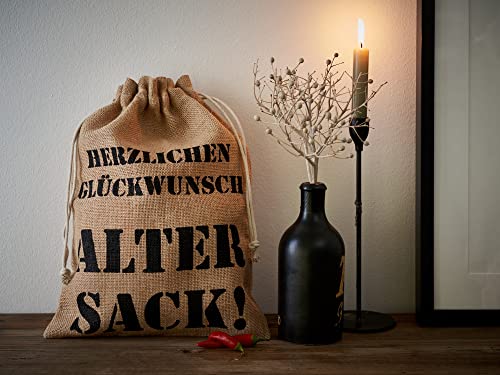 1 Geschenkbeutel Alter Sack Herzlichen Glückwunsch, Geburtstag, Jubiläum (40x30 cm)