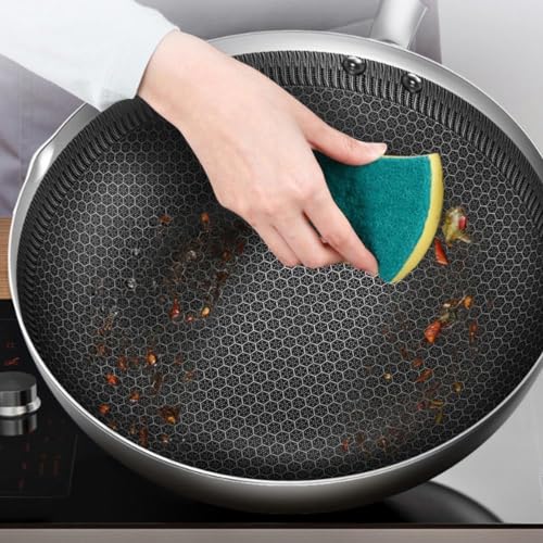 Wok de acero inoxidable antiadherente con tapa y mango ergonómico miniatura 3