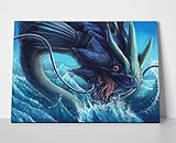 Gyarados Poster or Wrapped Canvas Poster / 24x36