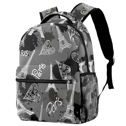 Sac de voyage décontracté et scolaire à motif Paris pour les sorties des filles