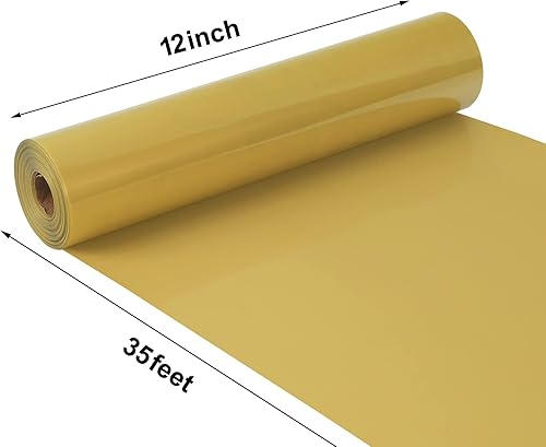 Miniatura 2 de TUMIYA Vinilo HTV - Vinilo de transferencia de calor de 12 pulgadas x 35 pies, vinilo dorado para planchar, vinilo adhesivo brillante para Cricut y