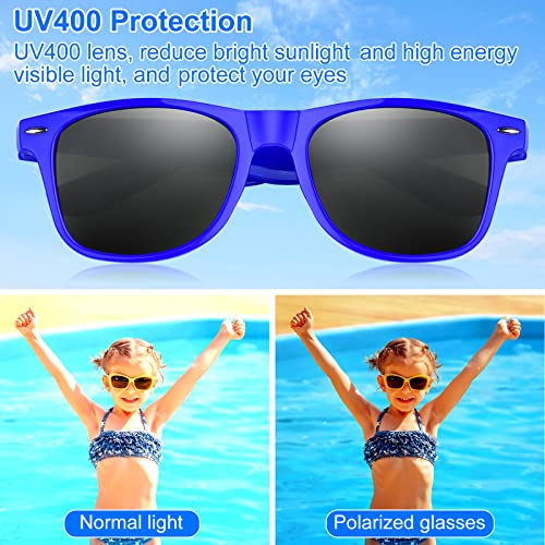 MIAHART Kids Party Sunglasses Bulk Neon Colors Glasses for Summer Beach Pool Party Carnival Prizes Birthday Party Favors4