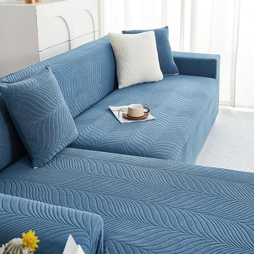 Housse de canapé en forme de L extensible en velours chic pour protection universelle
