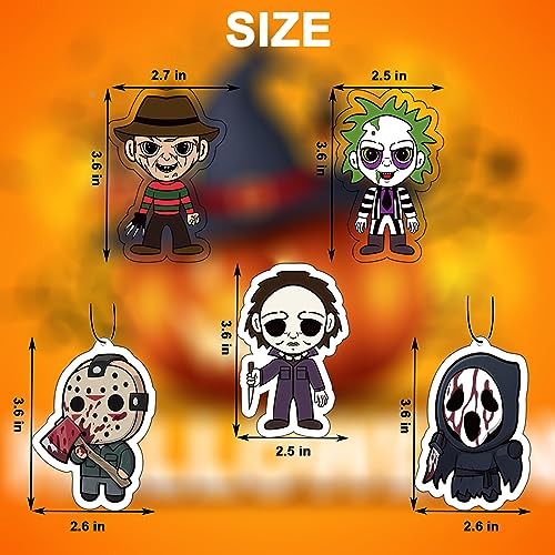 Image of Halloween horror Car Air Fresheners - Cute & Scary Car Interior Accessory Hanging, Home Decoration, Fresh Room, Bathroom, Closet,Holiday Gift for Men and Women, Pack of 5