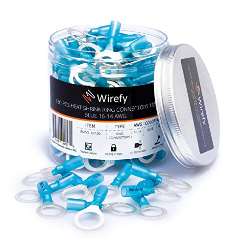 130 PCS Ring Terminals 1/2