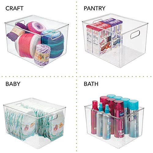 Mdesign Large Plastic Storage Organizer Container Bin, Closet Organization For Hallway, Bedroom, Linen, Coat, And Entryway - Holds Clothing, Blankets, And Accessories, Ligne Collection, Clear #TOP3