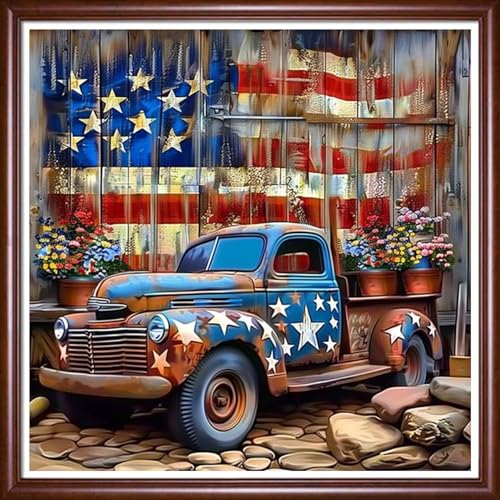 Image of Findvoor Stamped Cross Stitch Kits for Beginner Embroidery Kits for Beginners Adults DIY 11CT Cross Stitch Patterns Needlepoint Kits Crossstitching Kits-Colorful National Flag 18x18 inch