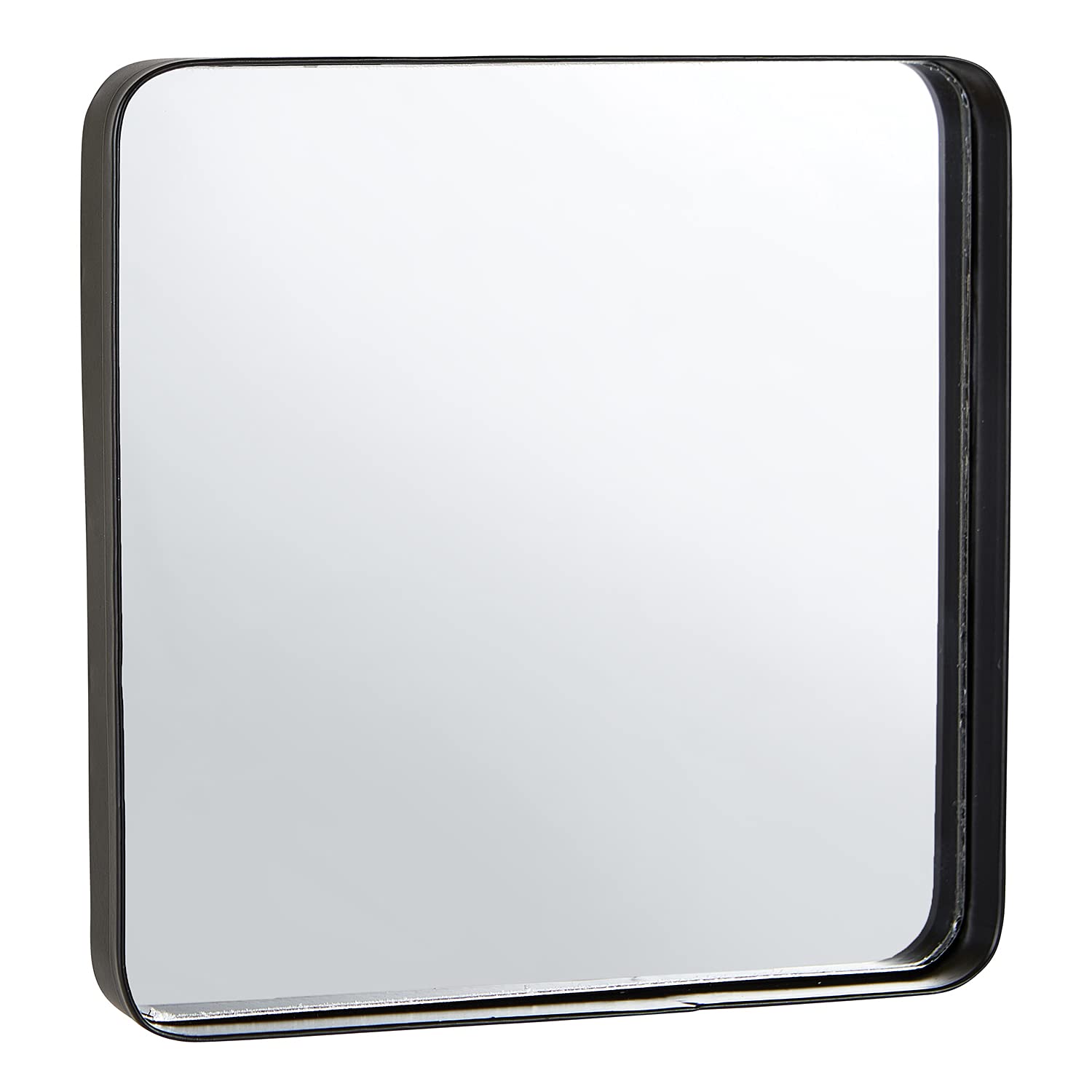 47th & Main Iron Framed Decorative Wall Mirror, 7.87" Square, Black