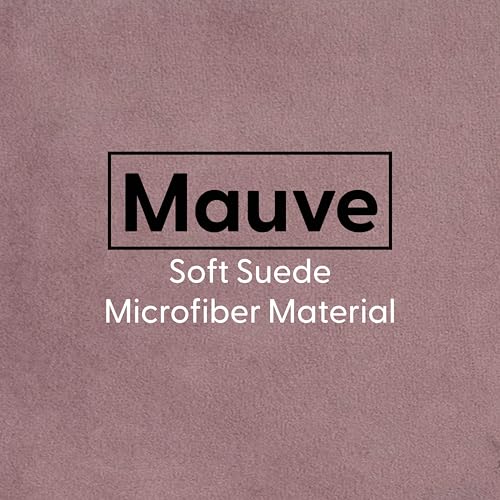 Factory Direct Partners Velvety and Vinyl Overstuffed Rectangle Ottoman for Living Room, Lounge, Office - Mauve