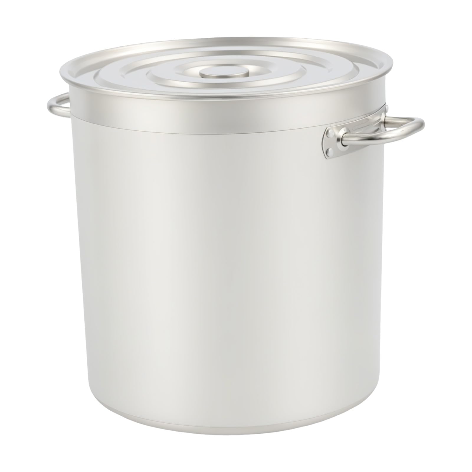 Olla grande de acero inoxidable de 50 L, para inducción con asas, base plana, tapa retráctil, diámetro de 40 cm, altura: 40 cm, olla de acero inoxidable grande para cocinas de gas, cocinas