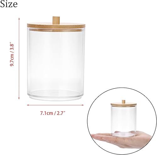 Miniatura 7 de Hipiwe Paquete de 2 recipientes de acrílico para baño, dispensador transparente de baño con tapa, recipientes de plástico para baño, juego de tarros