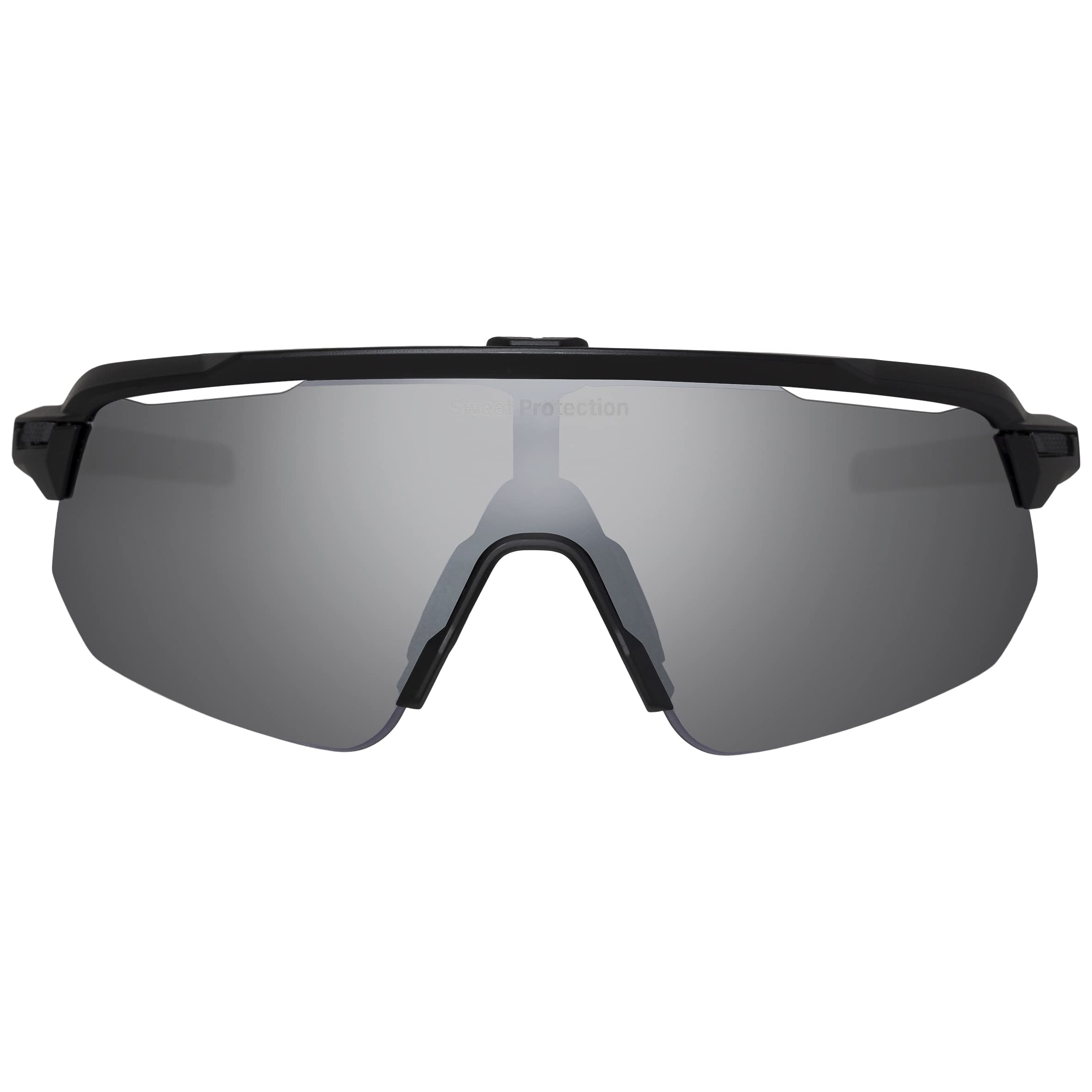 Sweet Protection Shinobi RIG Reflect Sunglasses - Semi-Frameless, Anti Fog, UV Protection Safety Glasses with Rig Lens Technology, RIG Obsidian/Matte Black, one Size