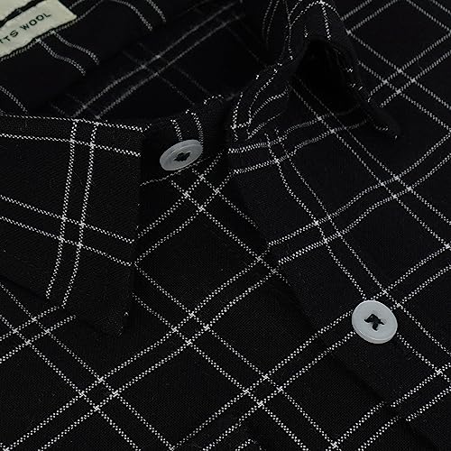 Image of GHPC Cottswool Winter Wear Woolen Windowpane Checks Full Sleeves Regular Fit Formal Shirt for Men