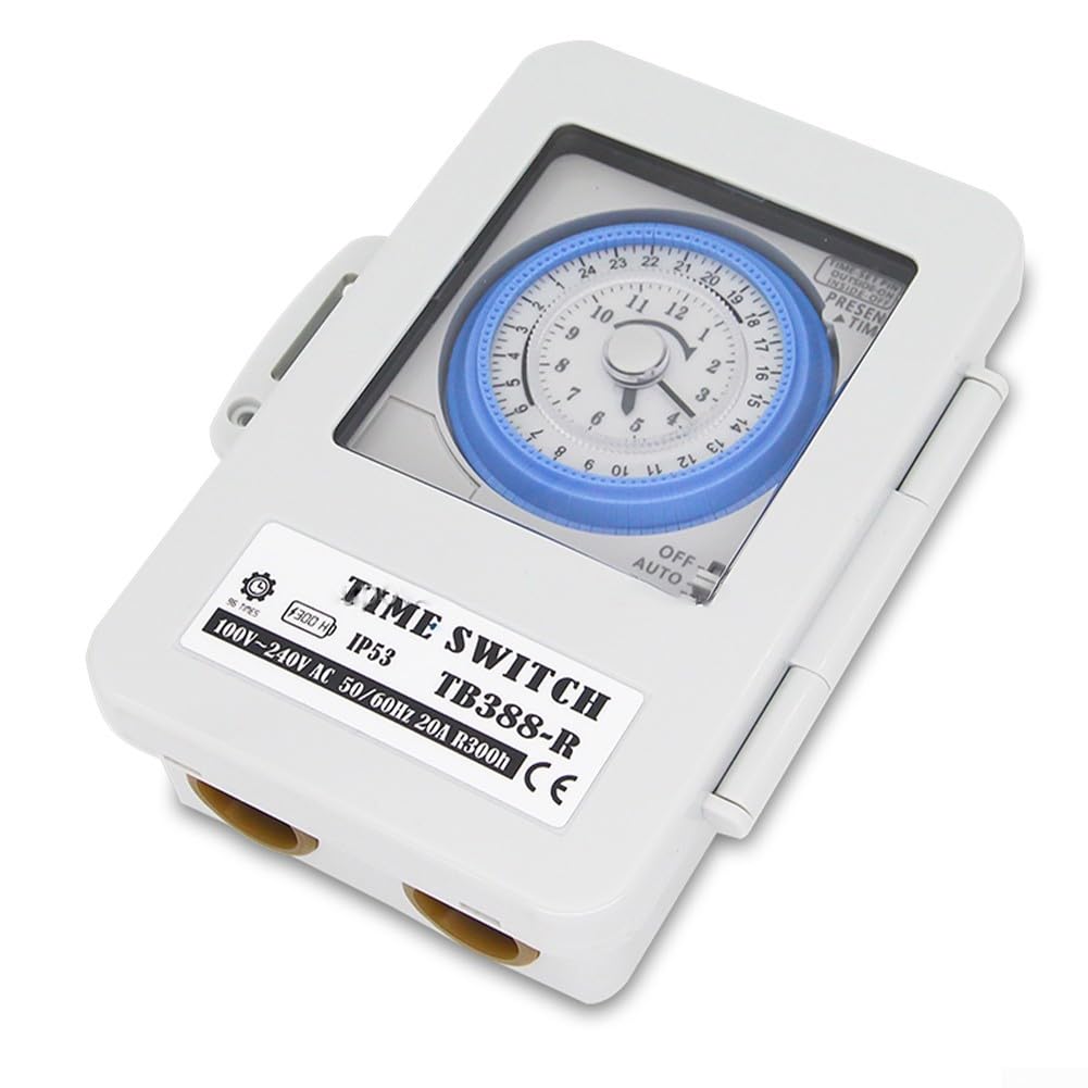 Timer meccanico, interruttore timer TB388, PC impermeabile 24 ore giornaliero programmabile timer interruttore per scaldabagno lampada AC100 ~ 250 V 20 A