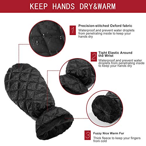 Raniaco Today Sale! Ice Scraper Mitt for Car Windshield,NO Cold Warm Snow Scraper with Glove,22\"/56CM Long Extendable Handle for Truck SUV