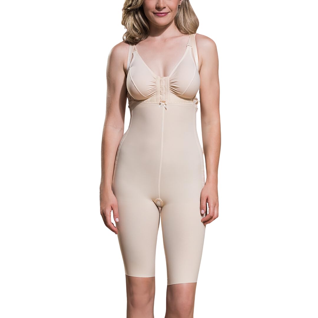 MARENA FBS Short-Length Girdle w/Padded Zippers & Suspenders-3XL-BLK