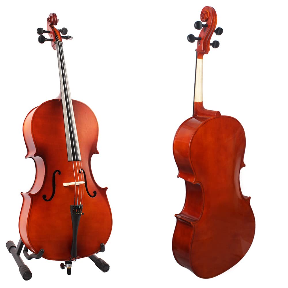 チェロ 4/4 フルサイズ Chello Natural shiny full-size cello, 4/4 concert grade cello instrument