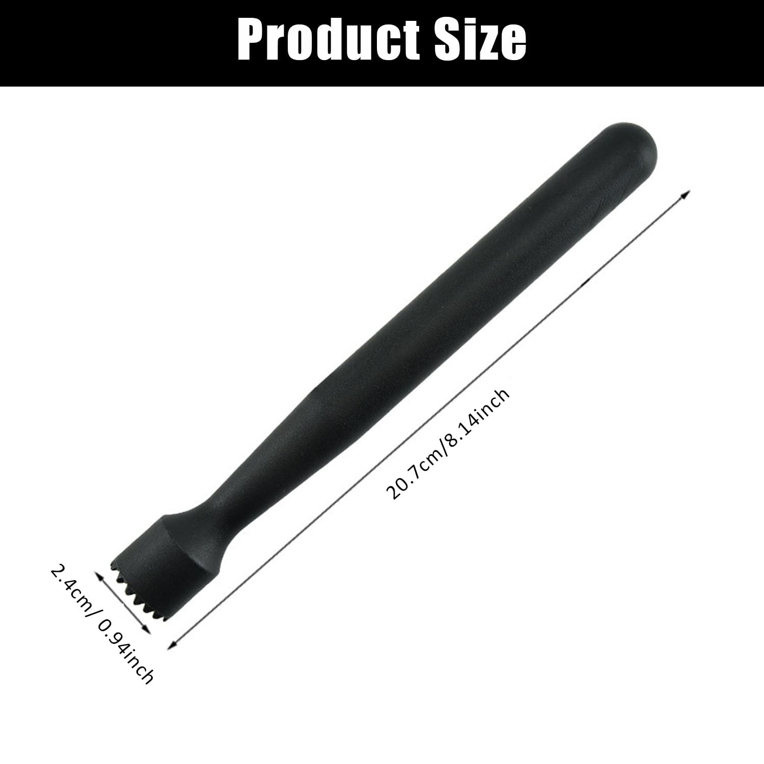 FIBOUND Pack of 2 Ice Crusher, Herb Masher Crusher, Plastic Cocktail Muddler, Mojito Masher, Ice Crusher Stick - Image 2