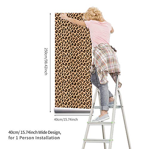 Calcomanía extraíble de leopardo 40cmx2.5m con vinilo autoadhesivo impermeable 8