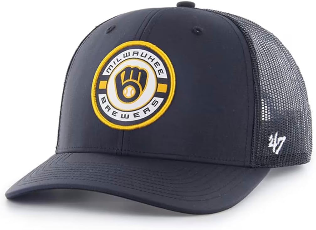 47 Brand MLB Unisex Baseball Team Color Primary Logo Berm Trucker Adjustable Mesh Snapback Hat Adult One Size Fits All