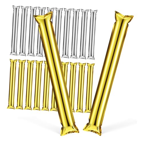 CVUTOVO 24pcs Inflatable Cheering Rods Lightweight Party Accessories Easy to Inflate Carry for Sports Events