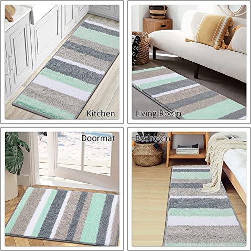 Image of Carpet /Rug Runner (Green&Grey, 2x5 Feet)