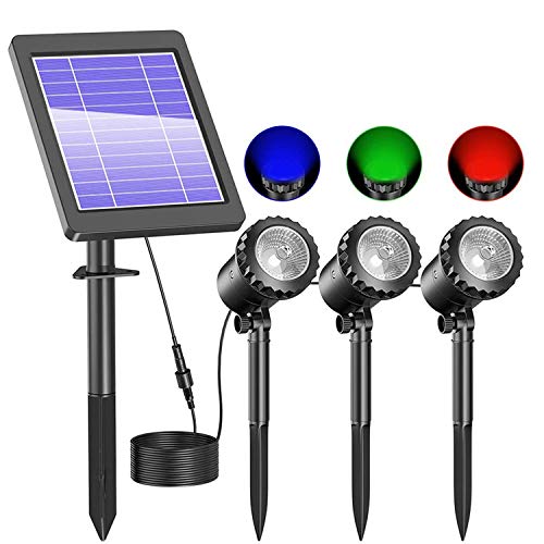 Lychee Focos LED Solares, IP68 Prueba de Agua Lámpara Solar, Solares para Estanques Proyector para Exteriores Focos Subacuáticos Lámpara Sumergible LED con 4 modos para Piscina, Jardín, Patio, Pared