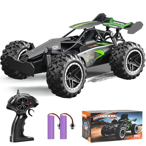Ulikey Voiture Télécommandée, 2,4 GHz Buggy RC, 1:18 20km/h Voiture Buggy, avec Barrières Routières, Tout Terrain Buggy, Jouet d'anniversaire Cadeaux pour...