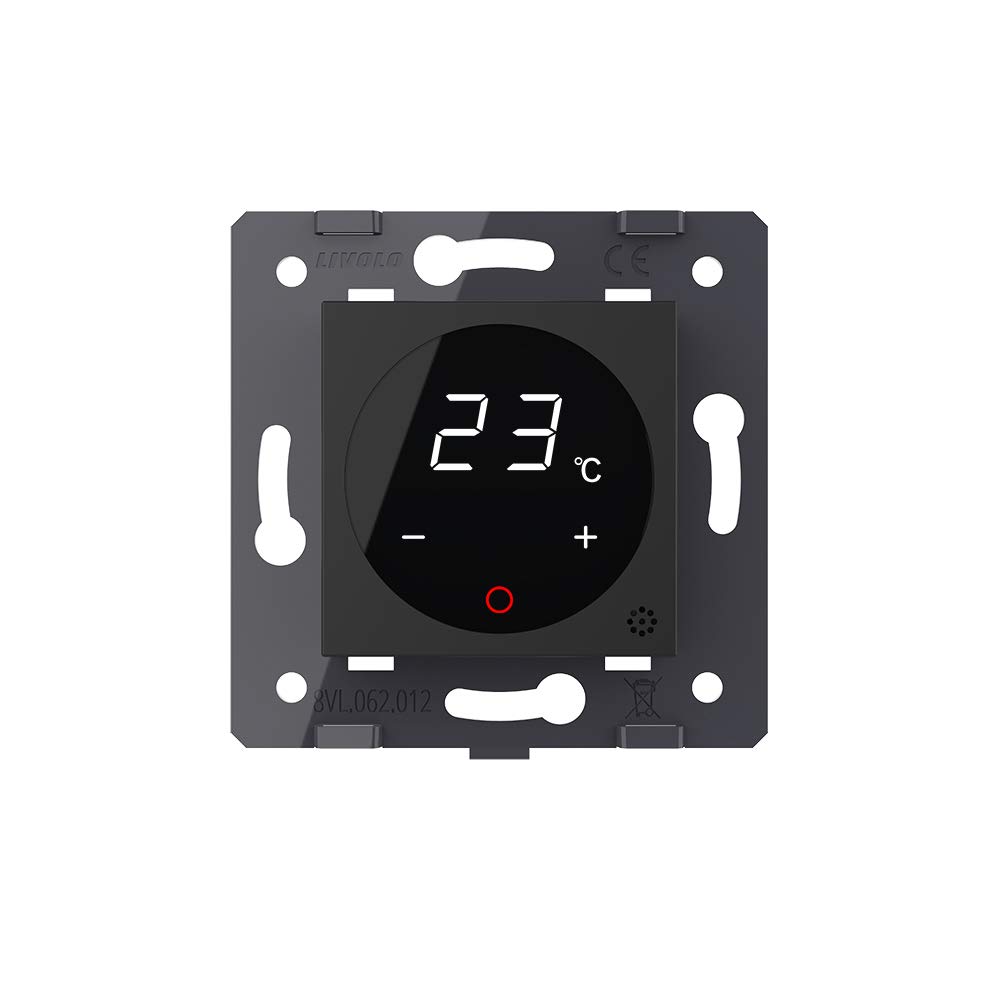 Termostato para calefacción por suelo radiante Livolo, color negro, VL-C7-01TM-12